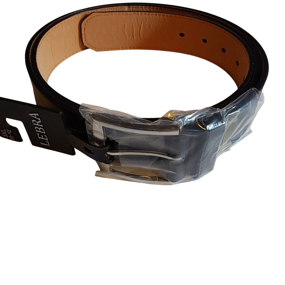 Lebra Men's Black NWT Genuine Leather‎ Belt 3XL 50-52
